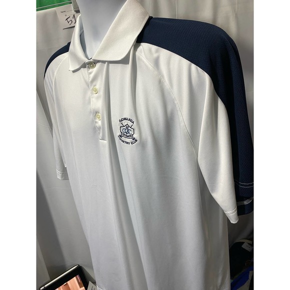 Antigua Golf polo XL Gowanda Country Club Crest White and Navy - Picture 6 of 11